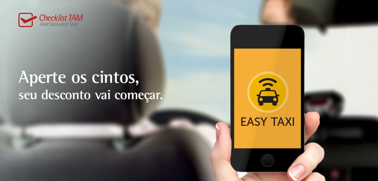 Desconto na corrida de táxi com a TAM e a EASYTAXI